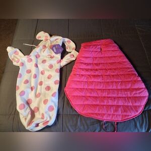 Top Paw Pink XL Puffer Jacket and Bark Box Large Polka Dot Dog Clothing